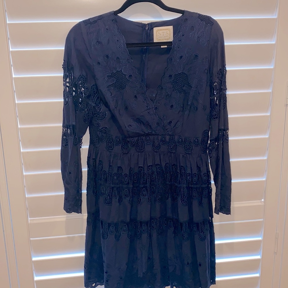 Sail to Sable navy zip back dress 8